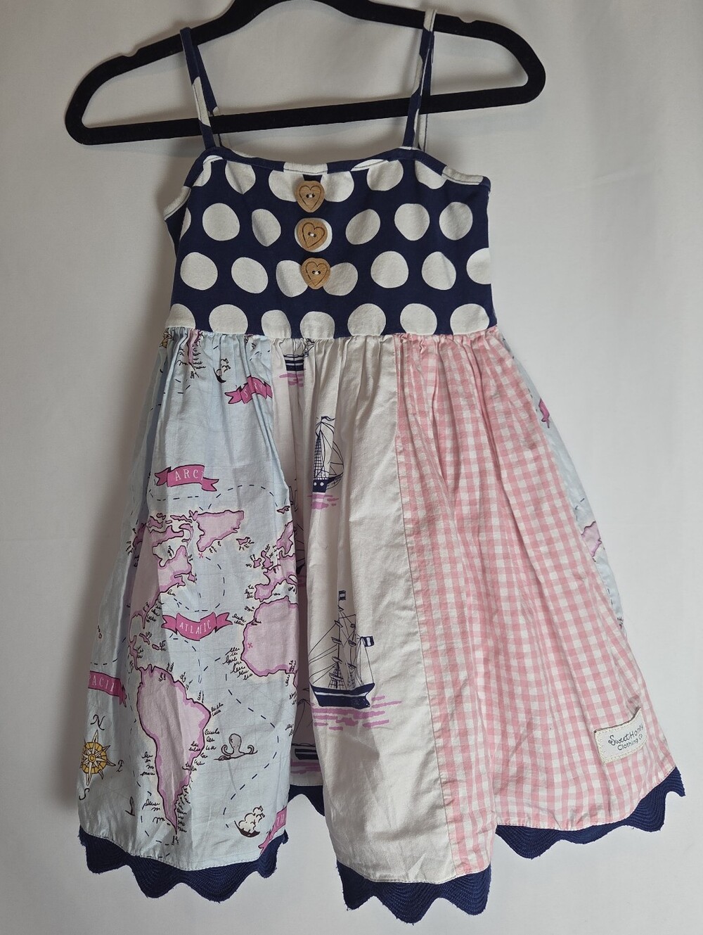 SweetHoney Girls World Traveler Map Gingham Boutique Sundress